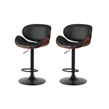 Load image into Gallery viewer, Jaycee Leather Bar Stool Swivel (Set of 2) Black Frame