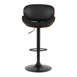 Jaycee Leather Bar Stool Swivel (Set of 2) Black Frame