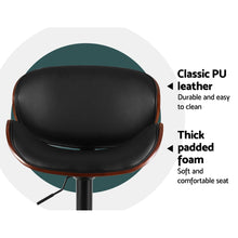 Load image into Gallery viewer, Jaycee Leather Bar Stool Swivel (Set of 2) Black Frame