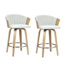 Load image into Gallery viewer, Bar Stools - Taila Leather Counter Stool (Set Of 2) White 66cm