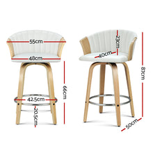 Load image into Gallery viewer, Bar Stools - Taila Leather Counter Stool (Set Of 2) White 66cm