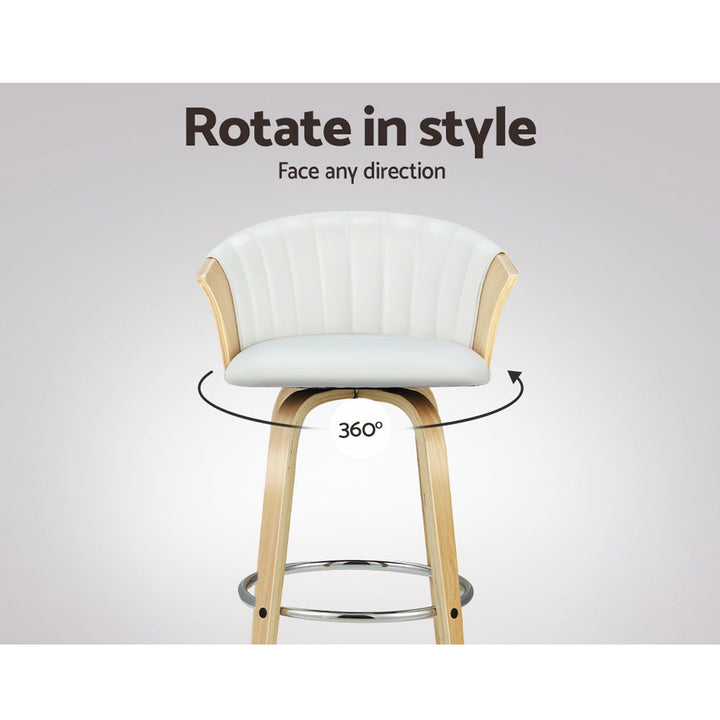 Bar Stools - Taila Leather Counter Stool (Set Of 2) White 66cm