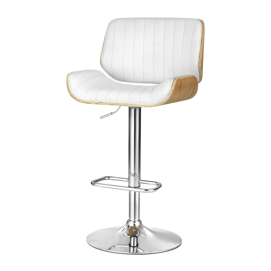 Bar Stools - Marlie Leather Bar Stool Swivel White