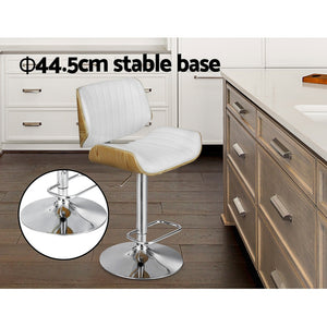 Bar Stools - Marlie Leather Bar Stool Swivel White