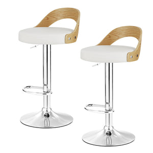 Bar Stools - Oliver Leather Bar Stool Swivel (Set Of 2) White