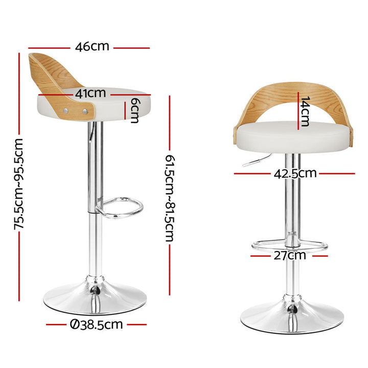 Bar Stools - Oliver Leather Bar Stool Swivel (Set Of 2) White