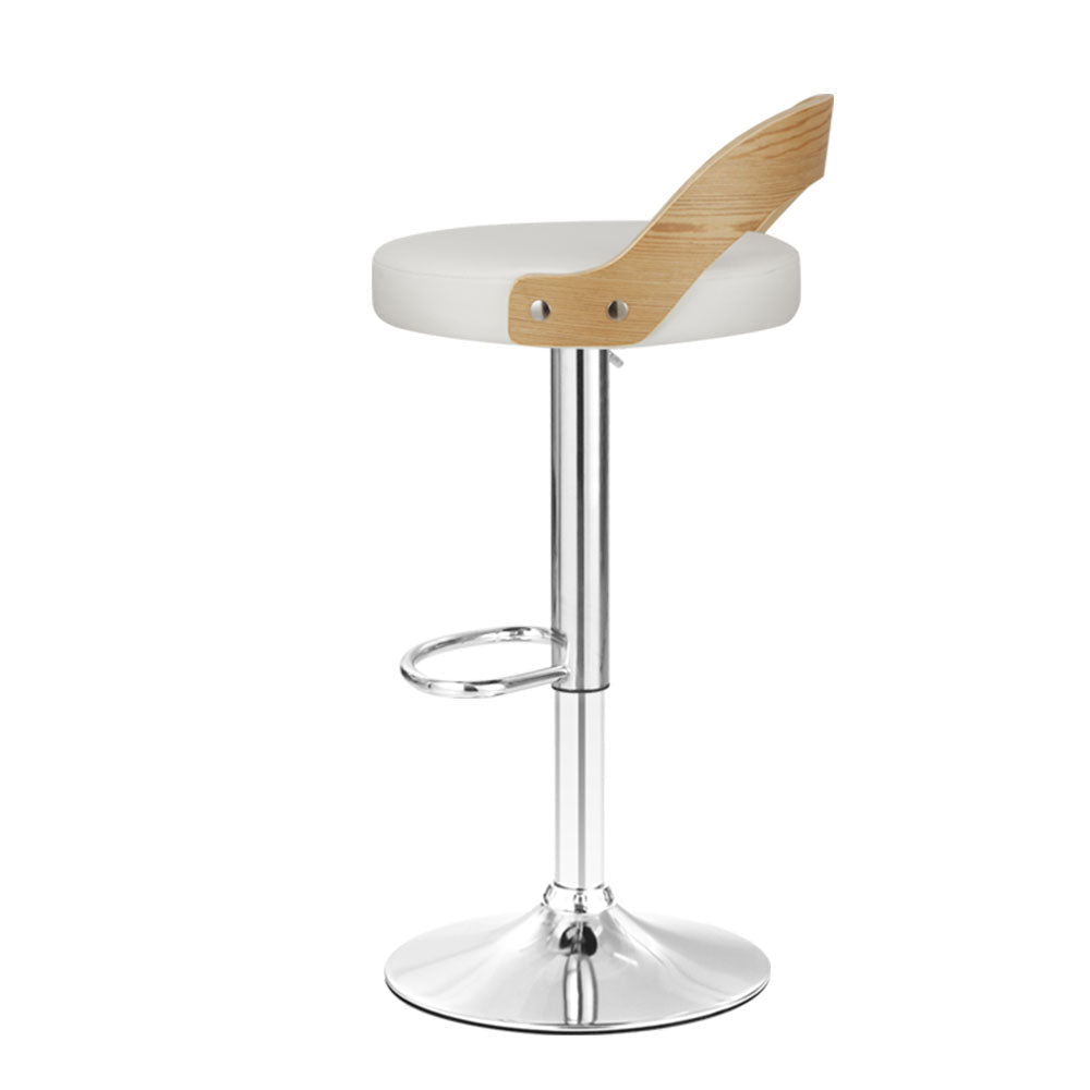 Bar Stools - Oliver Leather Bar Stool Swivel (Set Of 2) White
