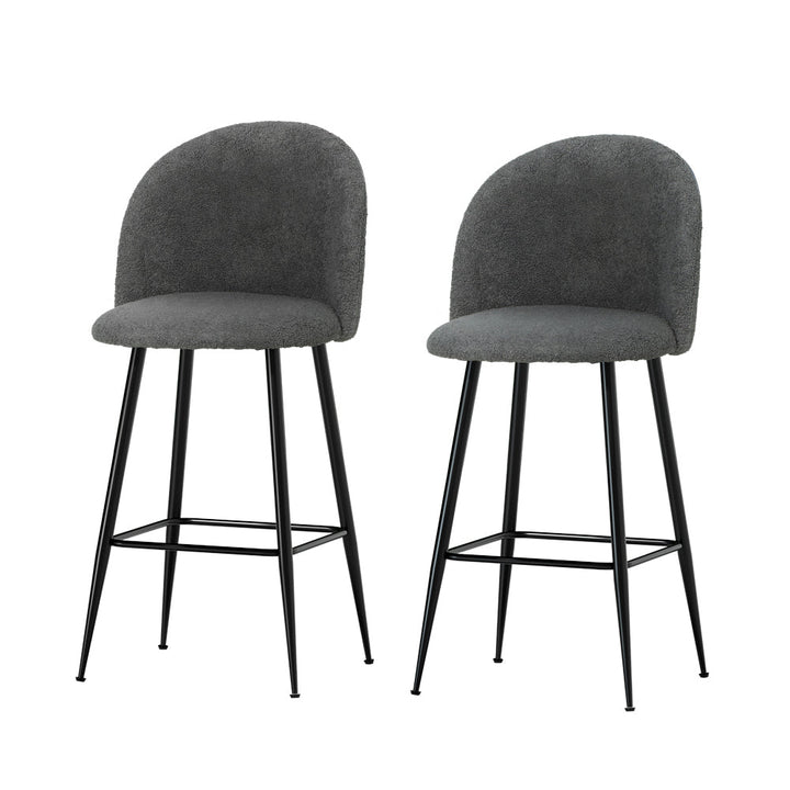 Bar Stools - Ashley Fabric Counter Stool (Set Of 2) Charcoal 66cm
