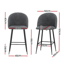 Load image into Gallery viewer, Bar Stools - Ashley Fabric Counter Stool (Set Of 2) Charcoal 66cm