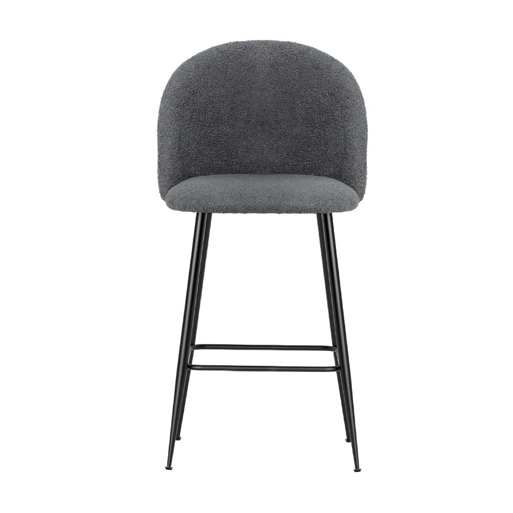 Bar Stools - Ashley Fabric Counter Stool (Set Of 2) Charcoal 66cm