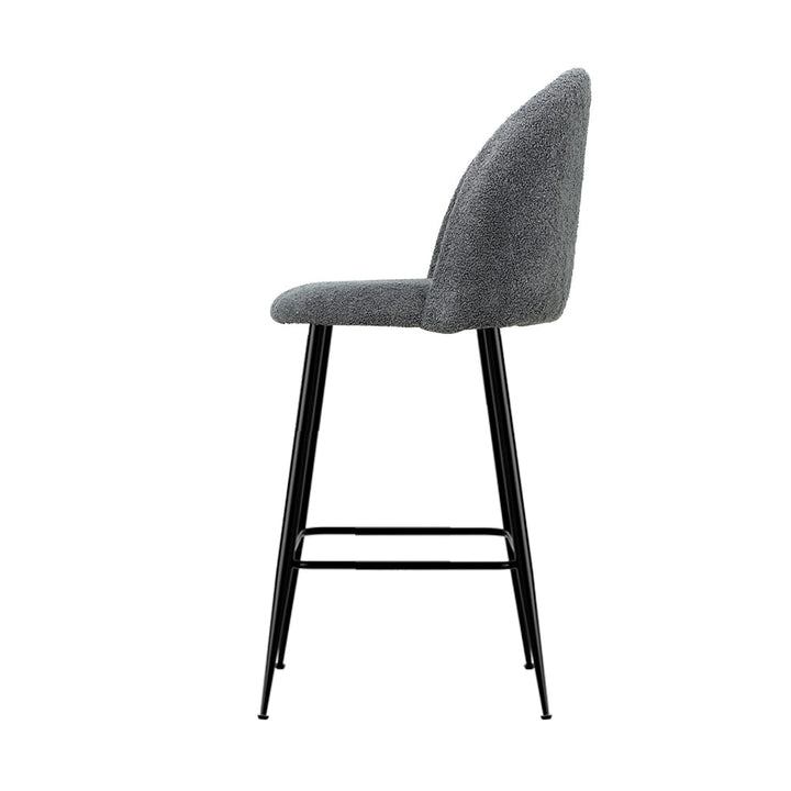 Bar Stools - Ashley Fabric Counter Stool (Set Of 2) Charcoal 66cm