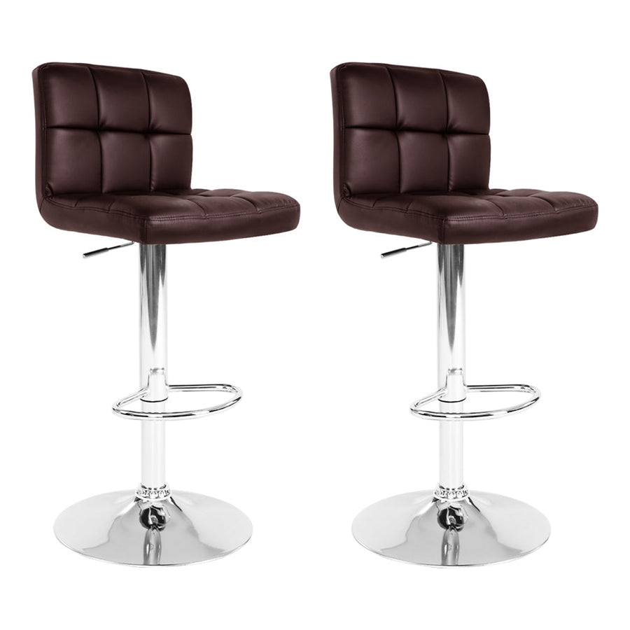 Bar Stools - Noel Leather Bar Stool Swivel (Set Of 2) Chocolate