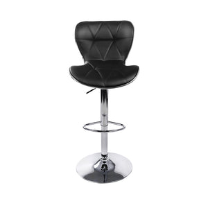 Ruby Leather Bar Stool Swivel (Set of 2) Black