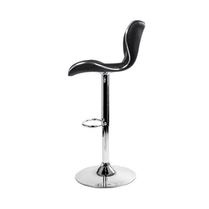 Ruby Leather Bar Stool Swivel (Set of 2) Black