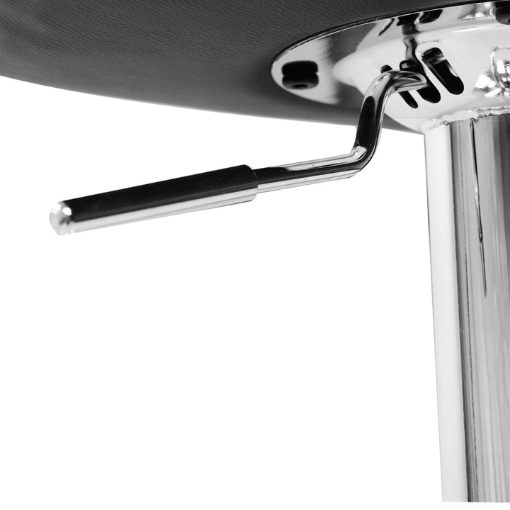 Ruby Leather Bar Stool Swivel (Set of 2) Black