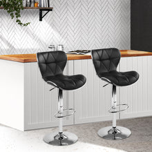 Load image into Gallery viewer, Ruby Leather Bar Stool Swivel (Set of 2) Black