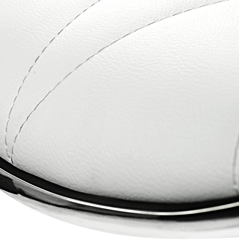 Ruby Leather Bar Stool Swivel (Set of 2) White