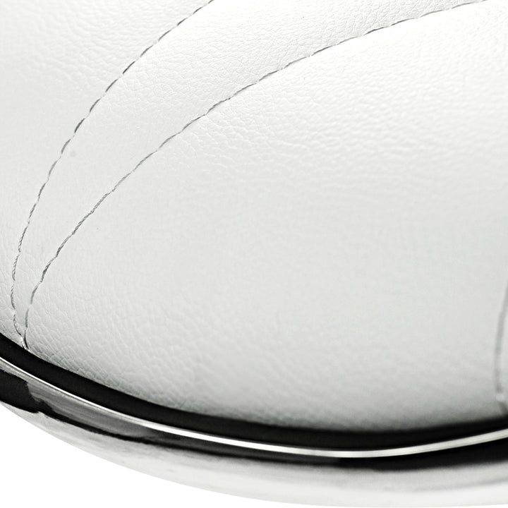 Ruby Leather Bar Stool Swivel (Set of 2) White