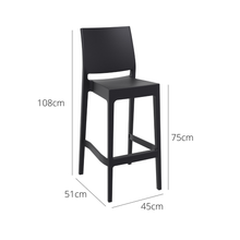 Load image into Gallery viewer, Outdoor Bar Stools - Canyon Outdoor Bar Stool Black 75cm