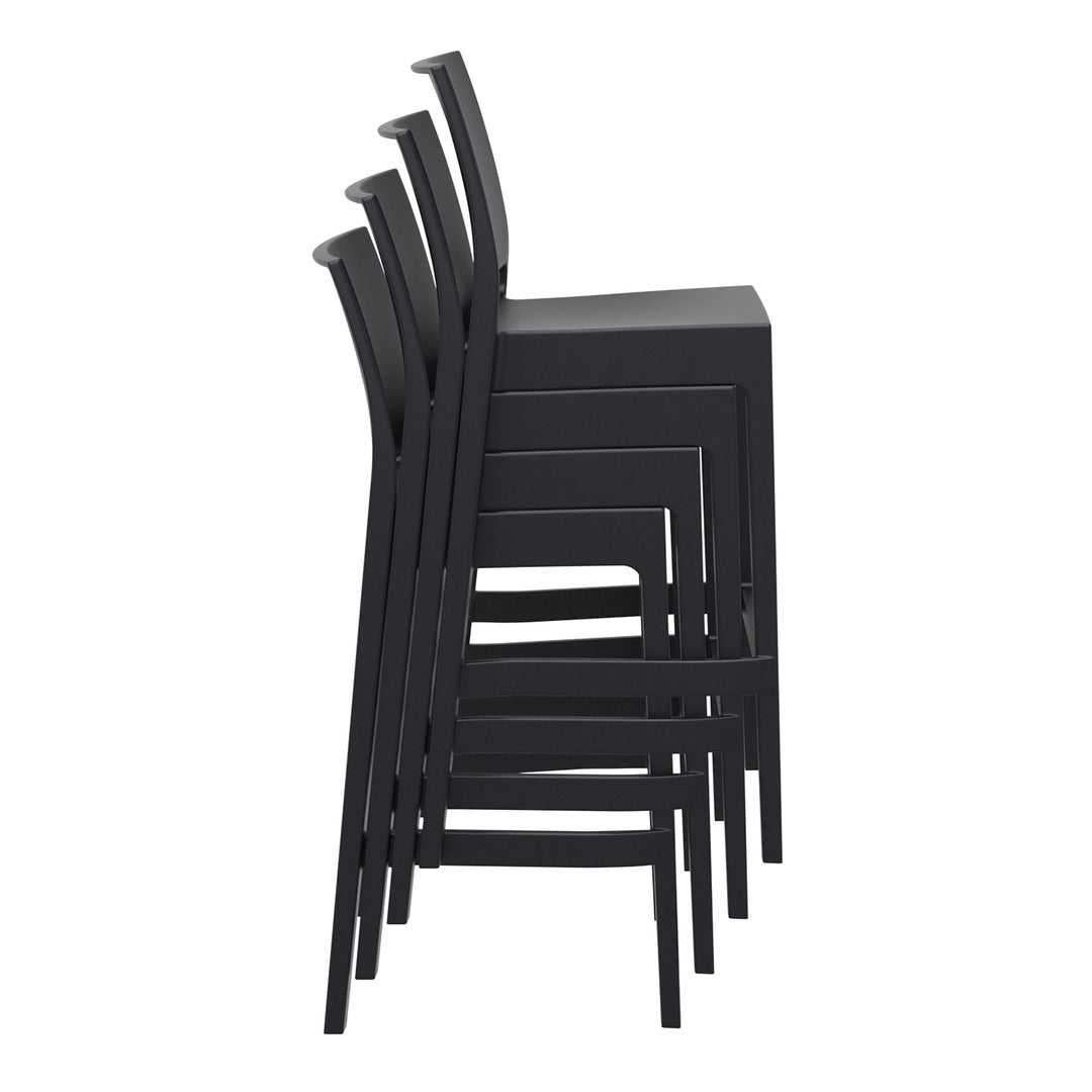 Outdoor Bar Stools - Canyon Outdoor Bar Stool Black 75cm