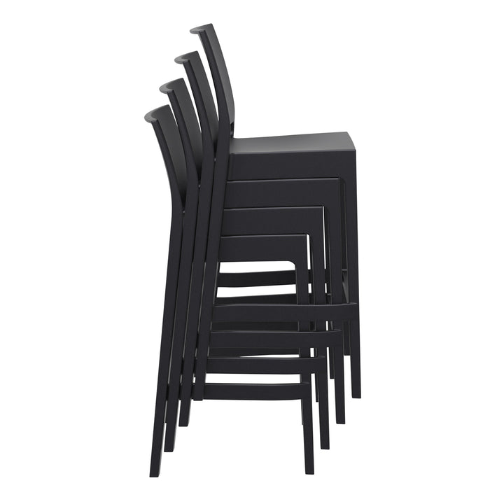Outdoor Bar Stools - Canyon Outdoor Bar Stool Black 75cm