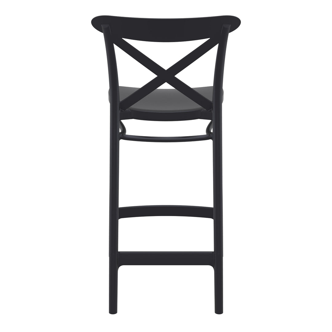 Outdoor Bar Stools - Cruz Outdoor Counter Stool Black 65cm