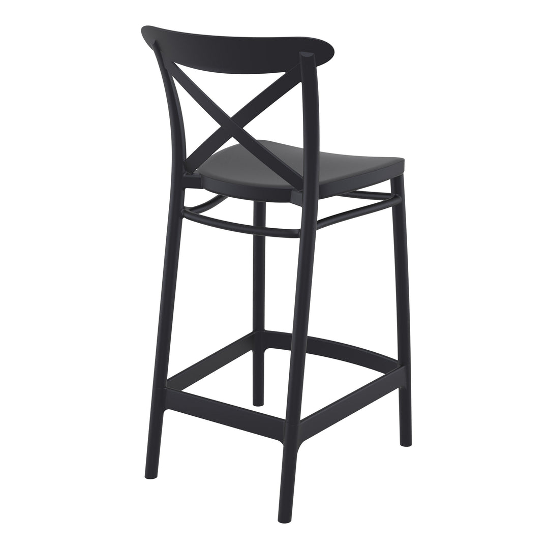 Outdoor Bar Stools - Cruz Outdoor Counter Stool Black 65cm