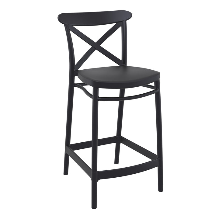 Outdoor Bar Stools - Cruz Outdoor Counter Stool Black 65cm