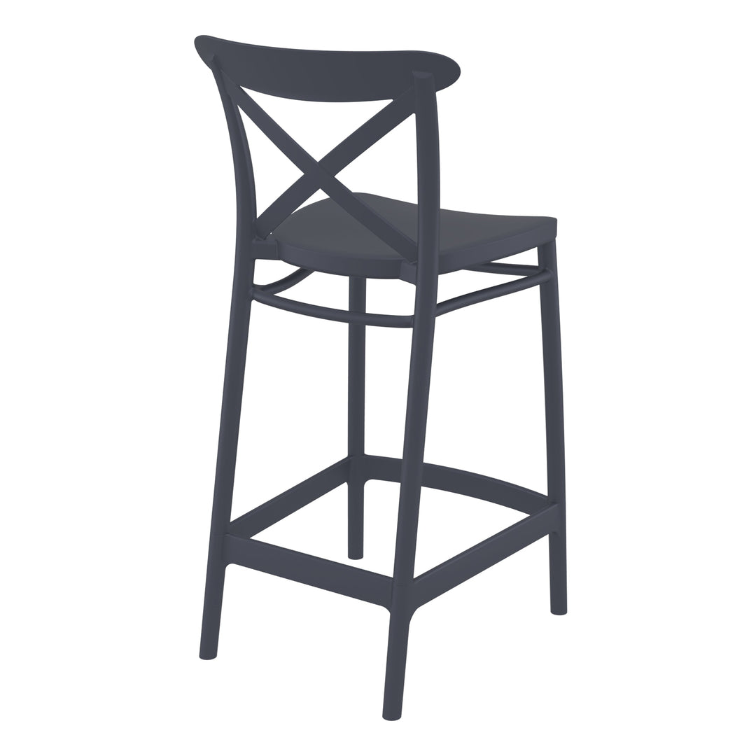 Outdoor Bar Stools - Cruz Outdoor Counter Stool Anthracite 65cm