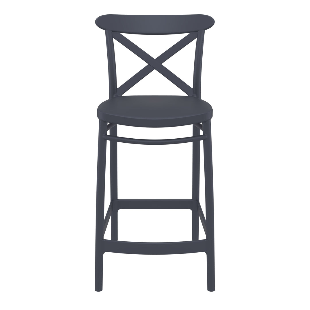 Outdoor Bar Stools - Cruz Outdoor Counter Stool Anthracite 65cm