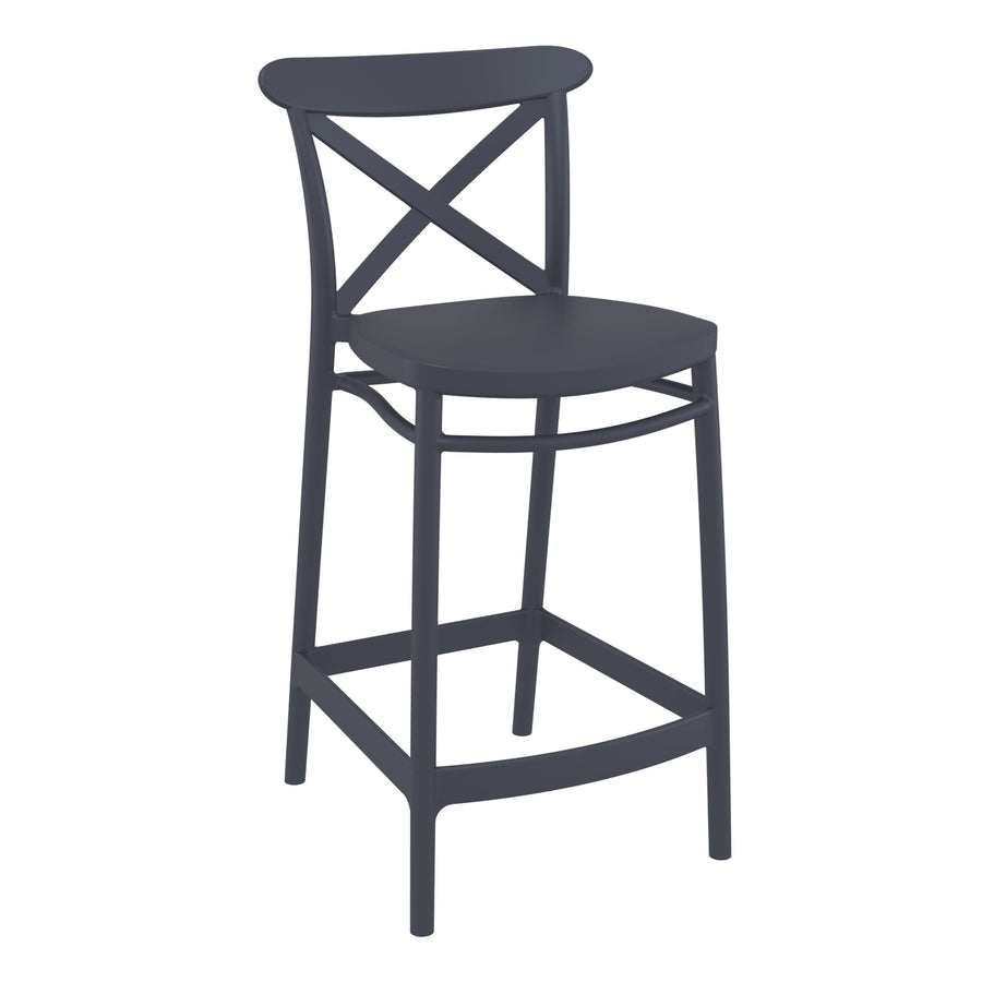 Outdoor Bar Stools - Cruz Outdoor Counter Stool Anthracite 65cm