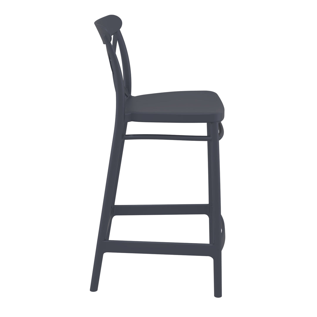 Outdoor Bar Stools - Cruz Outdoor Counter Stool Anthracite 65cm