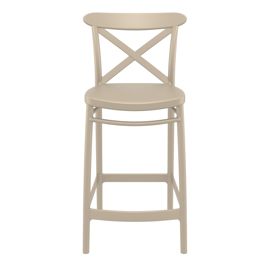 Outdoor Bar Stools - Cruz Outdoor Counter Stool Taupe 65cm