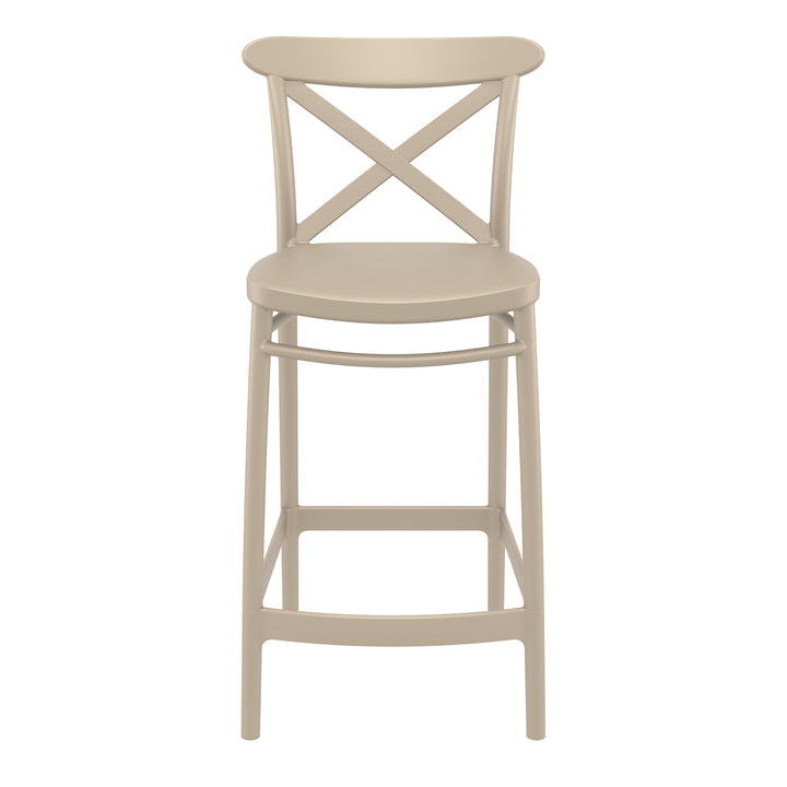 Outdoor Bar Stools - Cruz Outdoor Counter Stool Taupe 65cm