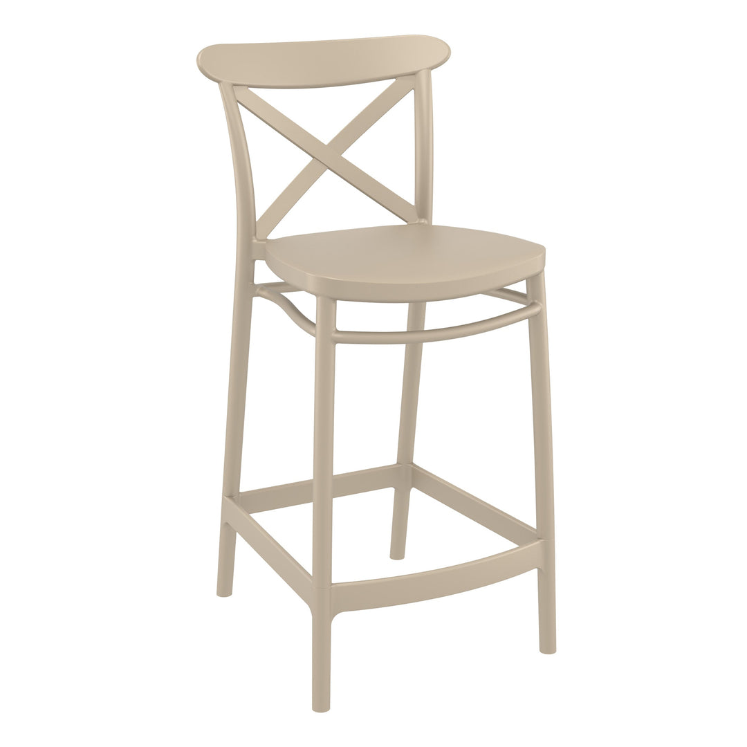 Outdoor Bar Stools - Cruz Outdoor Counter Stool Taupe 65cm