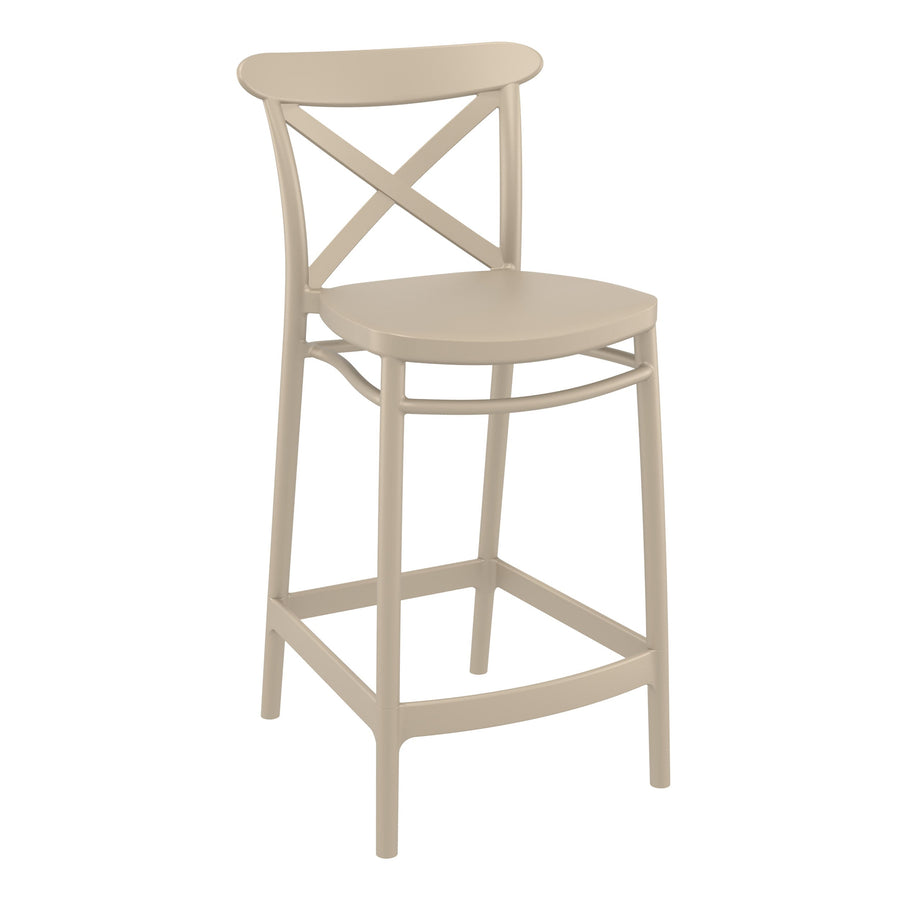 Outdoor Bar Stools - Cruz Outdoor Counter Stool Taupe 65cm