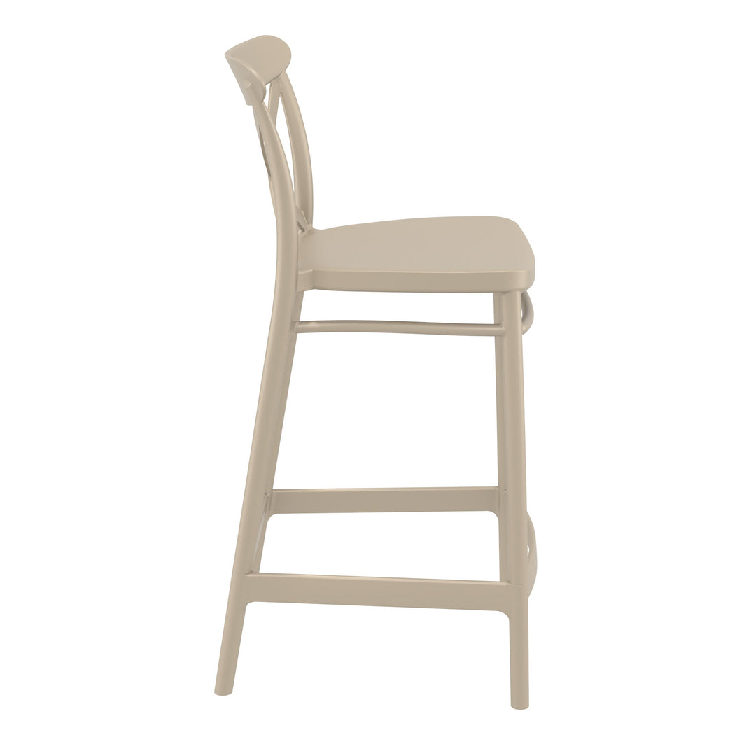 Outdoor Bar Stools - Cruz Outdoor Counter Stool Taupe 65cm