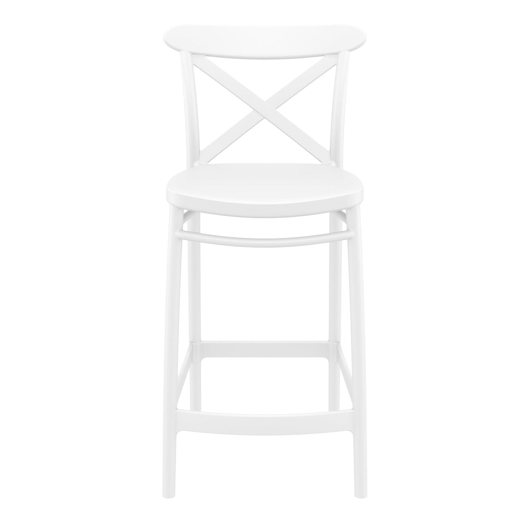 Outdoor Bar Stools - Cruz Outdoor Counter Stool White 65cm