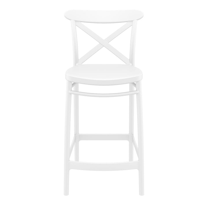 Outdoor Bar Stools - Cruz Outdoor Counter Stool White 65cm