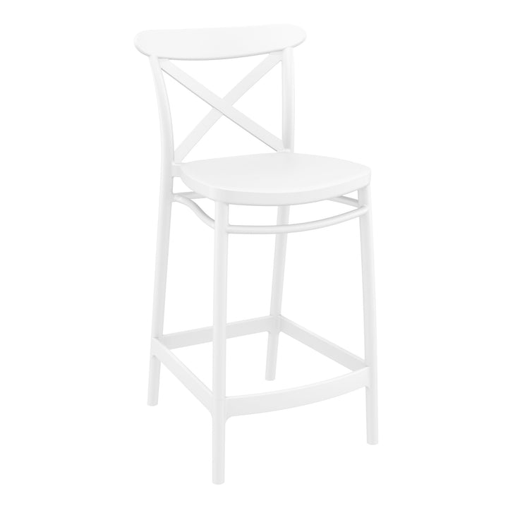 Outdoor Bar Stools - Cruz Outdoor Counter Stool White 65cm