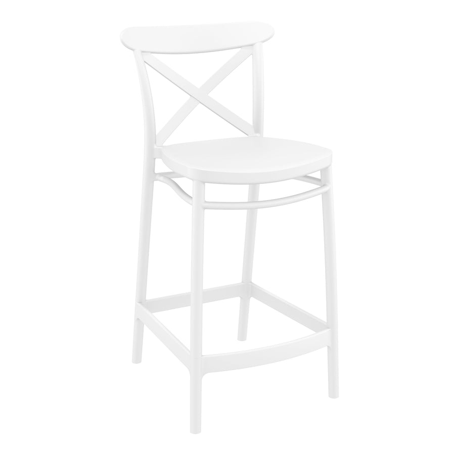 Outdoor Bar Stools - Cruz Outdoor Counter Stool White 65cm