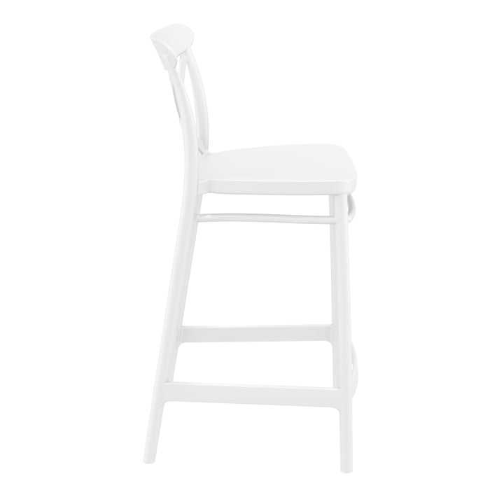 Outdoor Bar Stools - Cruz Outdoor Counter Stool White 65cm