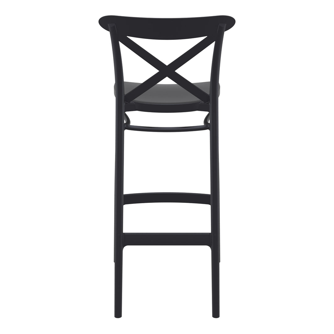 Outdoor Bar Stools - Cruz Outdoor Bar Stool Black 75cm