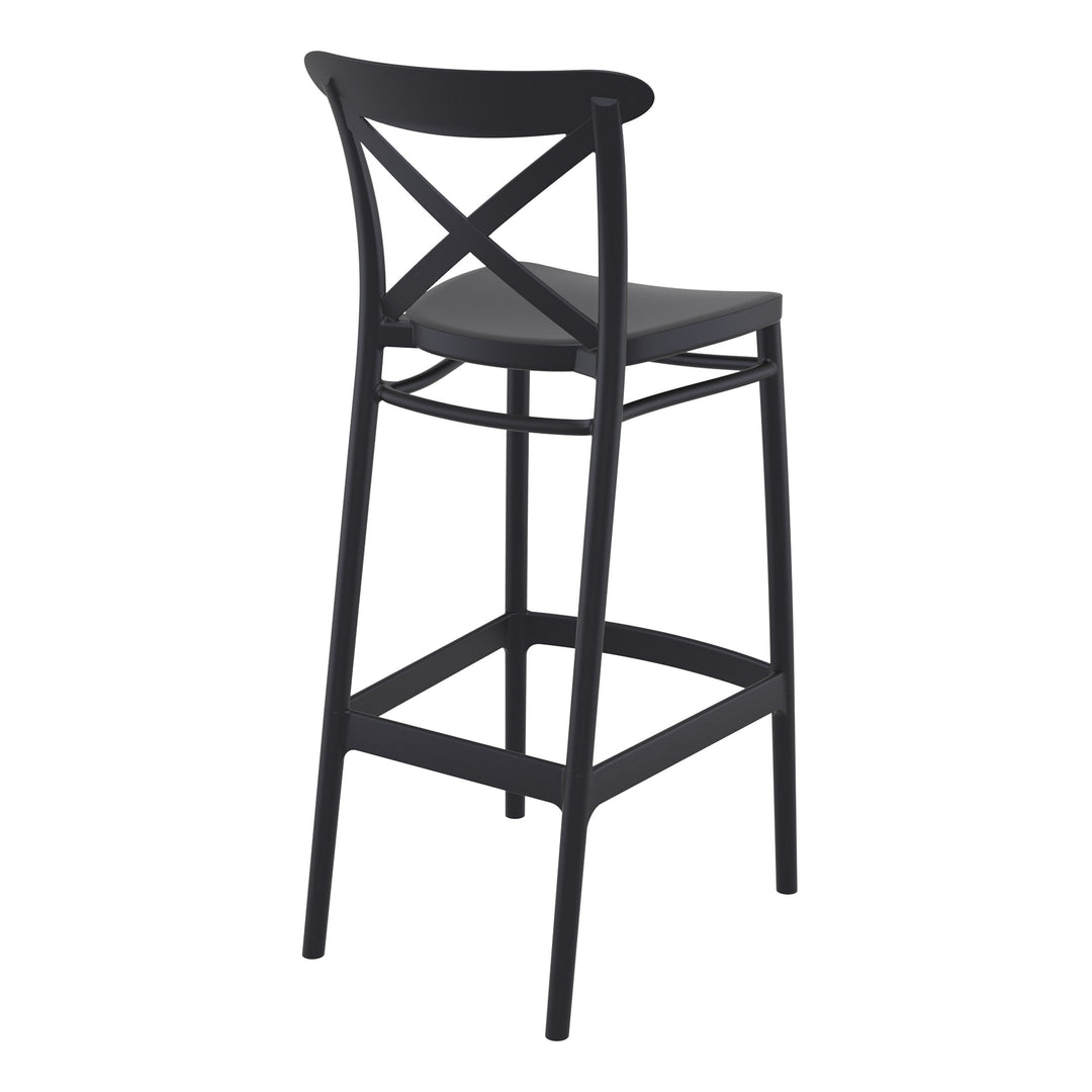 Outdoor Bar Stools - Cruz Outdoor Bar Stool Black 75cm