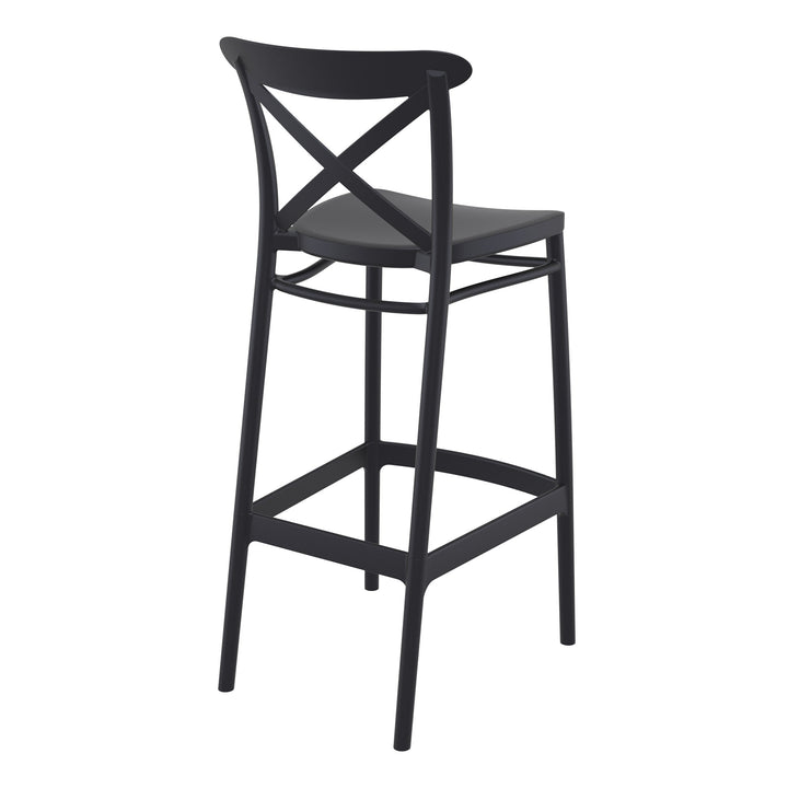 Outdoor Bar Stools - Cruz Outdoor Bar Stool Black 75cm
