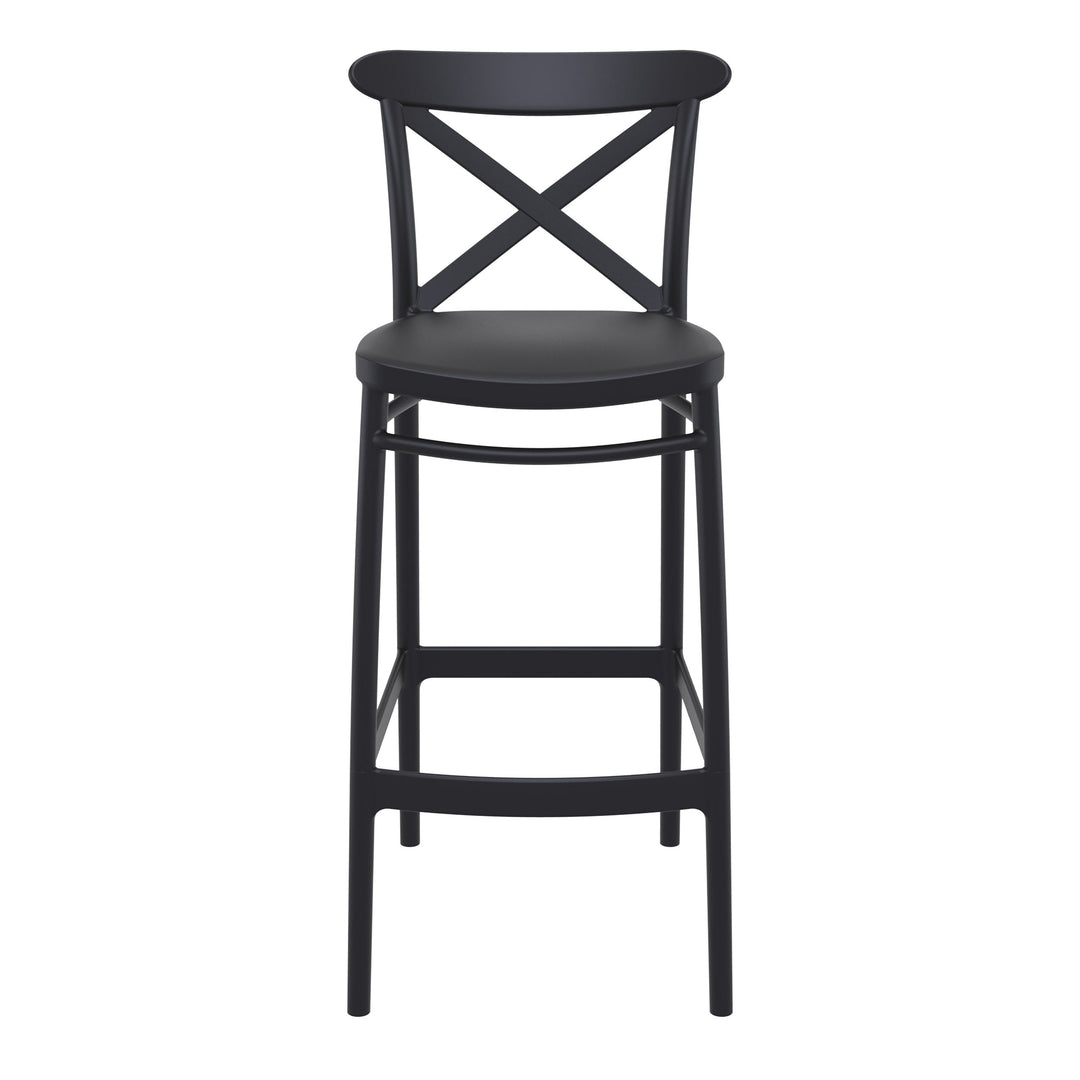Outdoor Bar Stools - Cruz Outdoor Bar Stool Black 75cm