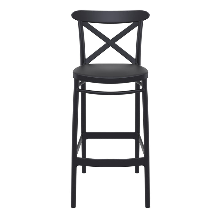 Outdoor Bar Stools - Cruz Outdoor Bar Stool Black 75cm