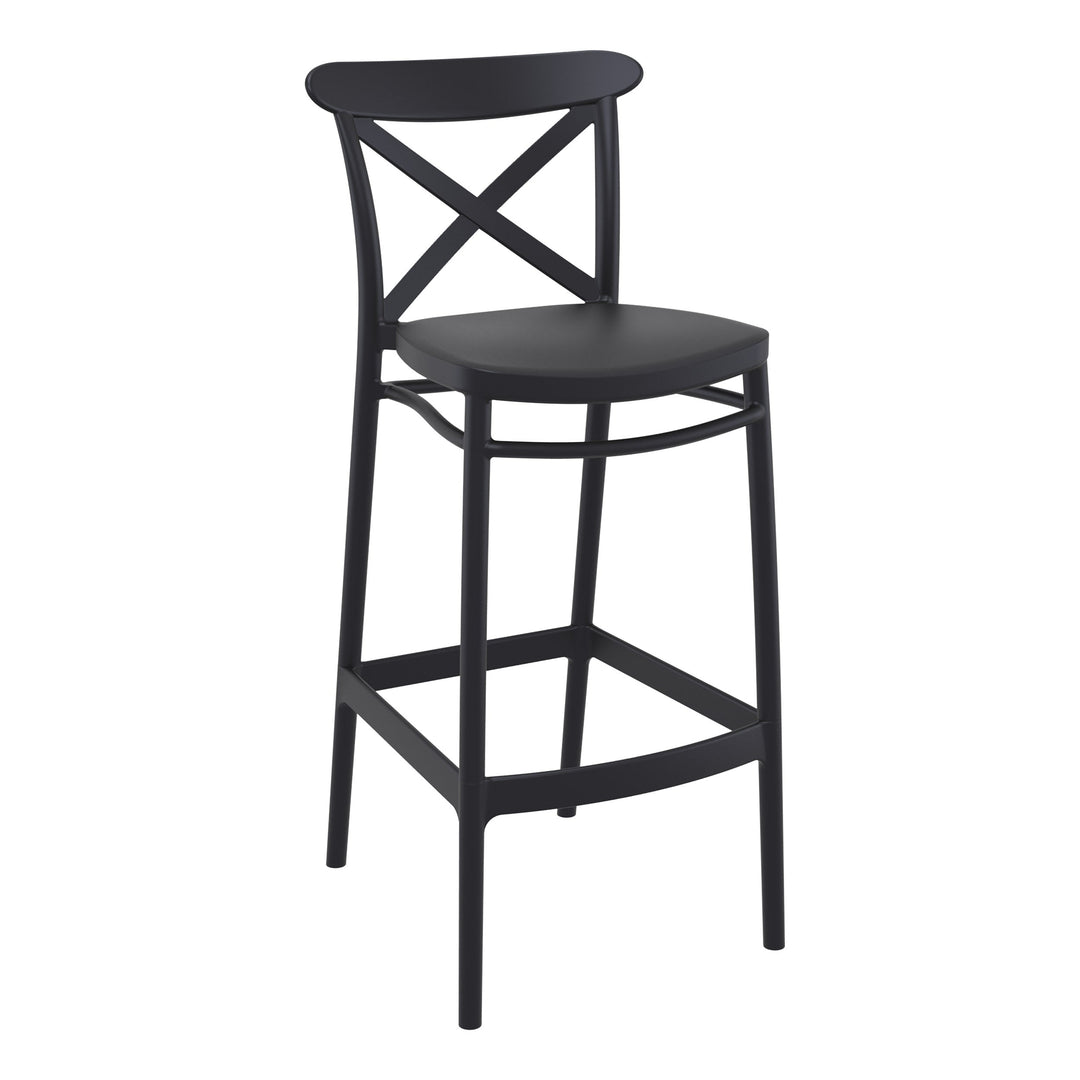 Outdoor Bar Stools - Cruz Outdoor Bar Stool Black 75cm