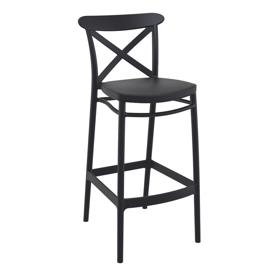 Outdoor Bar Stools - Cruz Outdoor Bar Stool Black 75cm