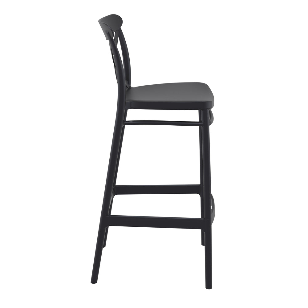 Outdoor Bar Stools - Cruz Outdoor Bar Stool Black 75cm